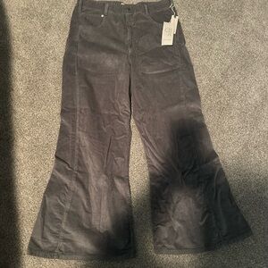 Gray Flared Corduroy Pants